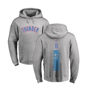 NBA Nike Oklahoma City Thunder #0 Russell Westbrook Ash Backer Pullover Hoodie