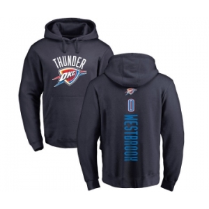 NBA Nike Oklahoma City Thunder #0 Russell Westbrook Navy Blue Backer Pullover Hoodie