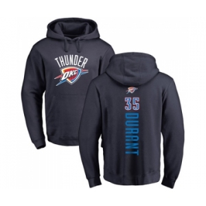 NBA Nike Oklahoma City Thunder #35 Kevin Durant Navy Blue Backer Pullover Hoodie