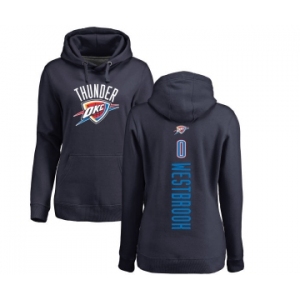 NBA Women's Nike Oklahoma City Thunder #0 Russell Westbrook Navy Blue Backer Pullover Hoodie