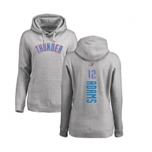 NBA Women's Nike Oklahoma City Thunder #12 Steven Adams Ash Backer Pullover Hoodie