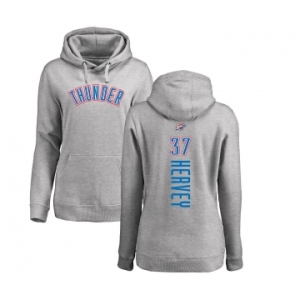 NBA Women's Nike Oklahoma City Thunder #37 Kevin Hervey Ash Backer Pullover Hoodie