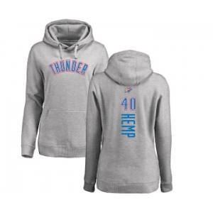 NBA Women's Nike Oklahoma City Thunder #40 Shawn Kemp Ash Backer Pullover Hoodie