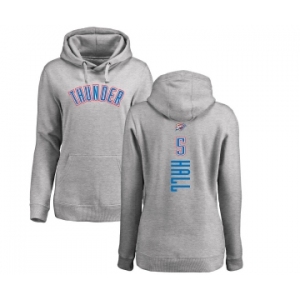 NBA Women's Nike Oklahoma City Thunder #5 Devon Hall Ash Backer Pullover Hoodie