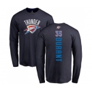 NBA Nike Oklahoma City Thunder #35 Kevin Durant Navy Blue Backer Long Sleeve T-Shirt