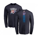 NBA Nike Oklahoma City Thunder #37 Kevin Hervey Navy Blue Backer Long Sleeve T-Shirt