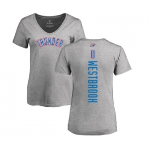 NBA Women's Nike Oklahoma City Thunder #0 Russell Westbrook Ash Backer T-Shirt