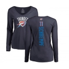 NBA Women's Nike Oklahoma City Thunder #11 Detlef Schrempf Navy Blue Backer Long Sleeve T-Shirt