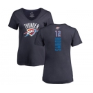 NBA Women's Nike Oklahoma City Thunder #12 Steven Adams Navy Blue Backer T-Shirt