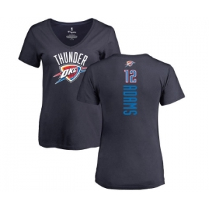 NBA Women's Nike Oklahoma City Thunder #12 Steven Adams Navy Blue Backer T-Shirt