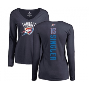 NBA Women's Nike Oklahoma City Thunder #15 Kyle Singler Navy Blue Backer Long Sleeve T-Shirt