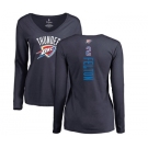 NBA Women's Nike Oklahoma City Thunder #2 Raymond Felton Navy Blue Backer Long Sleeve T-Shirt