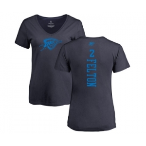 NBA Women's Nike Oklahoma City Thunder #2 Raymond Felton Navy Blue One Color Backer Slim-Fit V-Neck T-Shirt
