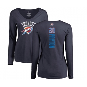 NBA Women's Nike Oklahoma City Thunder #20 Gary Payton Navy Blue Backer Long Sleeve T-Shirt