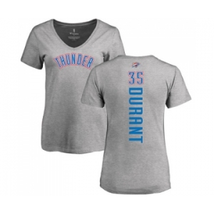 NBA Women's Nike Oklahoma City Thunder #35 Kevin Durant Ash Backer T-Shirt