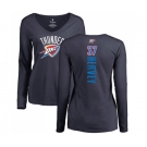 NBA Women's Nike Oklahoma City Thunder #37 Kevin Hervey Navy Blue Backer Long Sleeve T-Shirt