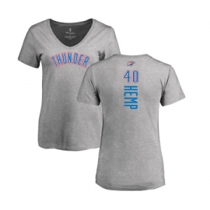 NBA Women's Nike Oklahoma City Thunder #40 Shawn Kemp Ash Backer T-Shirt