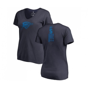 NBA Women's Nike Oklahoma City Thunder #5 Devon Hall Navy Blue One Color Backer Slim-Fit V-Neck T-Shirt