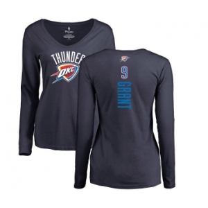 NBA Women's Nike Oklahoma City Thunder #9 Jerami Grant Navy Blue Backer Long Sleeve T-Shirt
