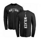 NBA Nike San Antonio Spurs #1 Lonnie Walker Black Backer Long Sleeve T-Shirt