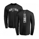 NBA Nike San Antonio Spurs #11 Bryn Forbes Black Backer Long Sleeve T-Shirt