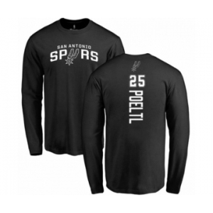NBA Nike San Antonio Spurs #25 Jakob Poeltl Black Backer Long Sleeve T-Shirt
