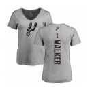 NBA Women's Nike San Antonio Spurs #1 Lonnie Walker Ash Backer T-Shirt