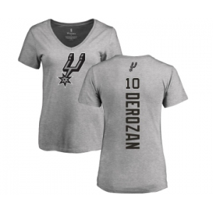 NBA Women's Nike San Antonio Spurs #10 DeMar DeRozan Ash Backer T-Shirt