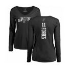 NBA Women's Nike San Antonio Spurs #11 Bryn Forbes Black Backer Long Sleeve T-Shirt