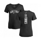 NBA Women's Nike San Antonio Spurs #11 Bryn Forbes Black Backer T-Shirt