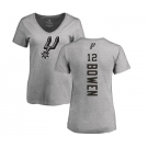 NBA Women's Nike San Antonio Spurs #12 Bruce Bowen Ash Backer T-Shirt