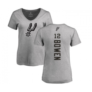 NBA Women's Nike San Antonio Spurs #12 Bruce Bowen Ash Backer T-Shirt