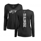 NBA Women's Nike San Antonio Spurs #12 LaMarcus Aldridge Black Backer Long Sleeve T-Shirt