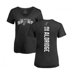 NBA Women's Nike San Antonio Spurs #12 LaMarcus Aldridge Black Backer T-Shirt