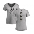 NBA Women's Nike San Antonio Spurs #16 Pau Gasol Ash Backer T-Shirt