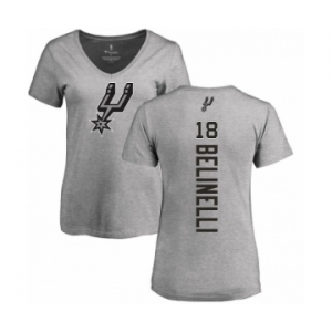 NBA Women's Nike San Antonio Spurs #18 Marco Belinelli Ash Backer T-Shirt
