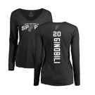 NBA Women's Nike San Antonio Spurs #20 Manu Ginobili Black Backer Long Sleeve T-Shirt