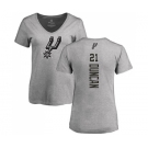 NBA Women's Nike San Antonio Spurs #21 Tim Duncan Ash Backer T-Shirt