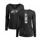 NBA Women's Nike San Antonio Spurs #21 Tim Duncan Black Backer Long Sleeve T-Shirt