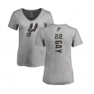 NBA Women's Nike San Antonio Spurs #22 Rudy Gay Ash Backer T-Shirt