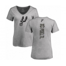 NBA Women's Nike San Antonio Spurs #25 Jakob Poeltl Ash Backer T-Shirt