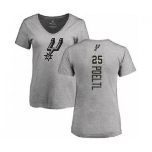 NBA Women's Nike San Antonio Spurs #25 Jakob Poeltl Ash Backer T-Shirt