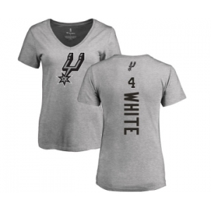 NBA Women's Nike San Antonio Spurs #4 Derrick White Ash Backer T-Shirt