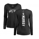 NBA Women's Nike San Antonio Spurs #5 Dejounte Murray Black Backer Long Sleeve T-Shirt