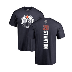 NHL Adidas Edmonton Oilers #20 Ryan Stanton Navy Blue Backer T-Shirt