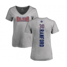 NHL Women Adidas Edmonton Oilers #30 Bill Ranford Ash Backer T-Shirt