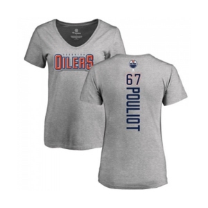 NHL Women Adidas Edmonton Oilers #67 Benoit Pouliot Ash Backer T-Shirt