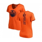 NHL Women Adidas Edmonton Oilers #67 Benoit Pouliot Orange One Color Backer Slim Fit V-Neck T-Shirt