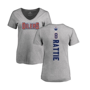 NHL Women Adidas Edmonton Oilers #8 Ty Rattie Ash Backer T-Shirt