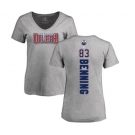 NHL Women Adidas Edmonton Oilers #83 Matt Benning Ash Backer T-Shirt